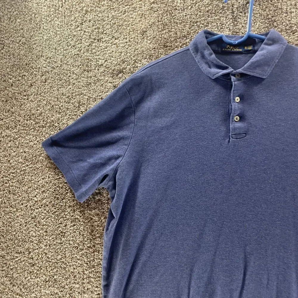 Polo Ralph Lauren Polo Shirt Mens 2XL‎ XXL Blue Rugby Pony Casual Cotton Logo